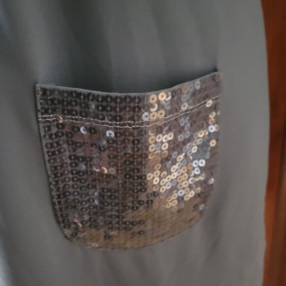 Joan Rivers Gray Sequin Pocket T-Shirt Dress - Picture 3 of 7